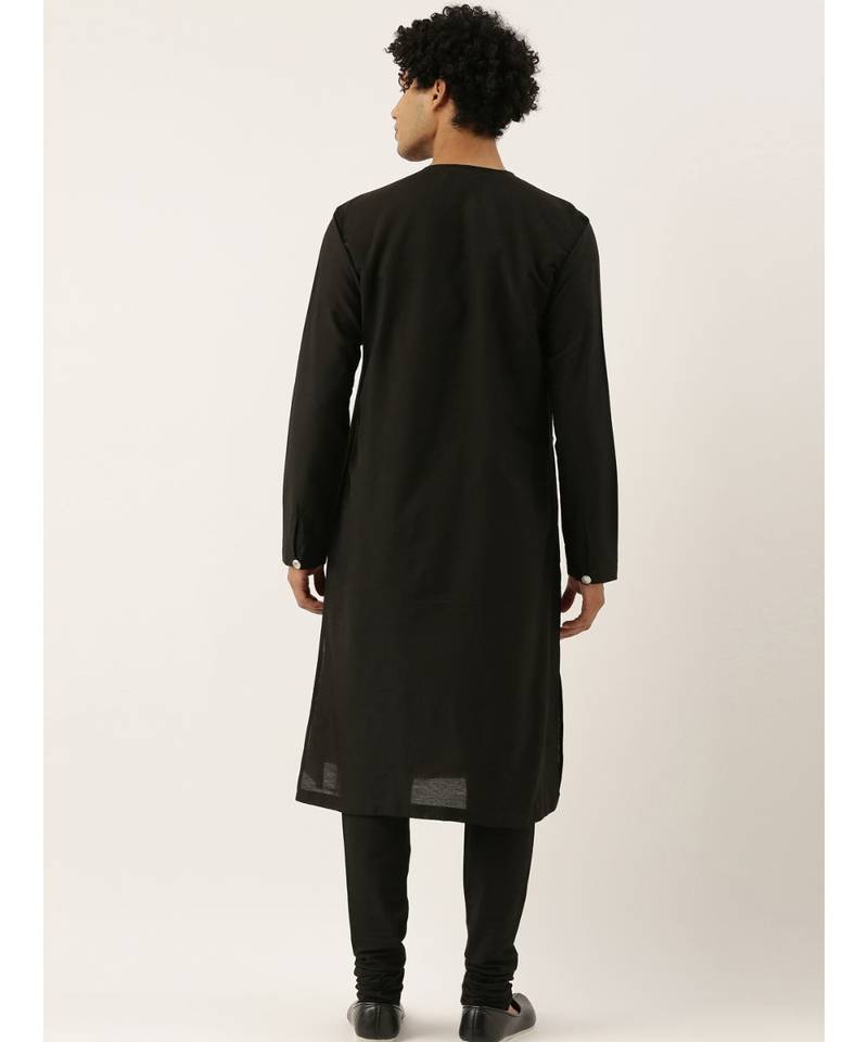 Black Grey Drape Kurta Set