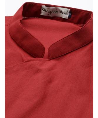 Red Stylish Malai Cotton Short Kurta 2