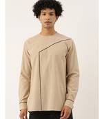 Beige Blue Malai Cotton Short Kurta