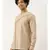 Beige Blue Malai Cotton Short Kurta