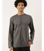 Grey Malai Cotton Short Kurta
