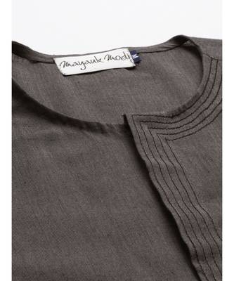 Grey Malai Cotton Short Kurta 2
