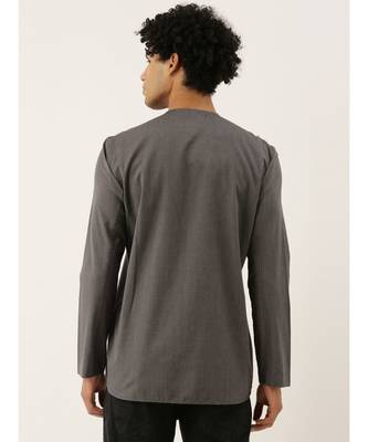 Grey Malai Cotton Short Kurta 5