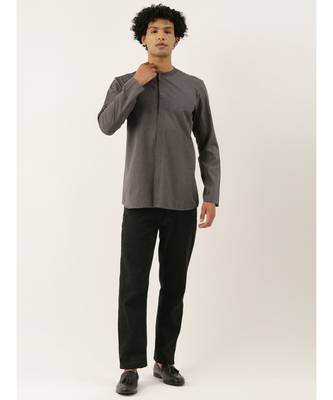 Grey Malai Cotton Short Kurta 6
