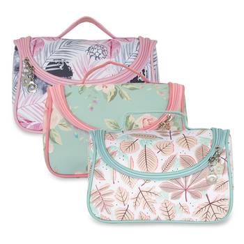 NFI essentials Floral Print Cosmetics Pouch Makeup Pouch Vanity Case Jewellery Pouch  (Pack of 3) 1