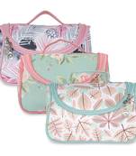 NFI essentials Floral Print Cosmetics Pouch Makeup Pouch Vanity Case Jewellery Pouch  (Pack of 3)