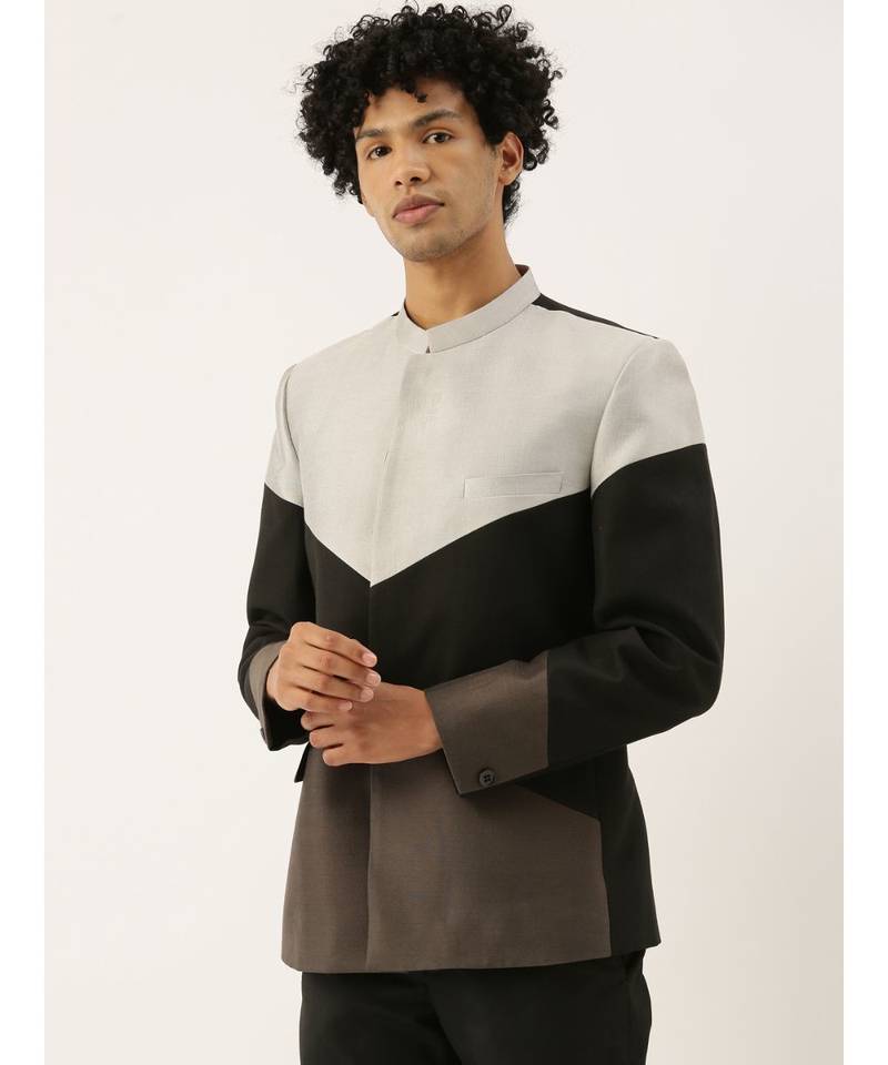 Tri Color Cotton Silk Bandhgala