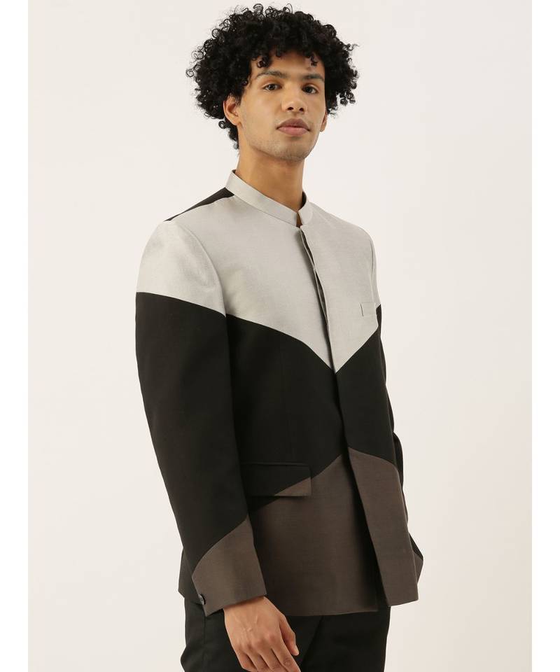 Tri Color Cotton Silk Bandhgala