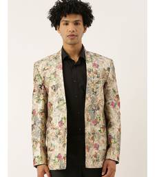 Printed Chanderi Open Jacket