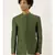 Green Cotton Silk Zipper Jacket