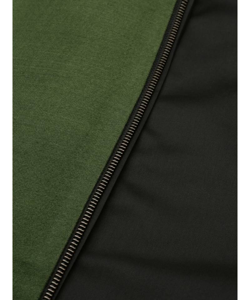 Green Cotton Silk Zipper Jacket