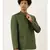 Green Cotton Silk Zipper Jacket