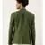 Green Cotton Silk Zipper Jacket