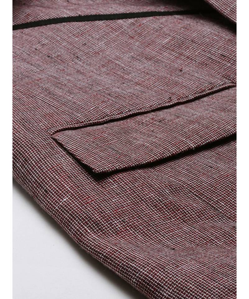 Red Linen Classic Bandhgala