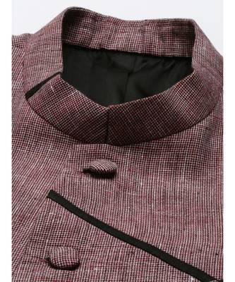 Red Linen Classic Bandhgala 3