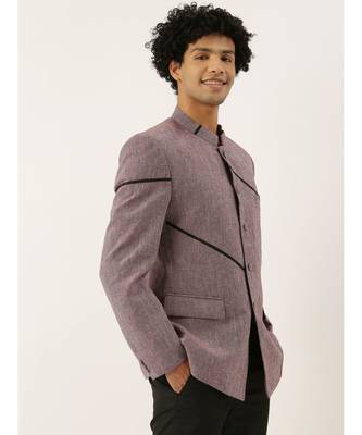 Red Linen Classic Bandhgala 5