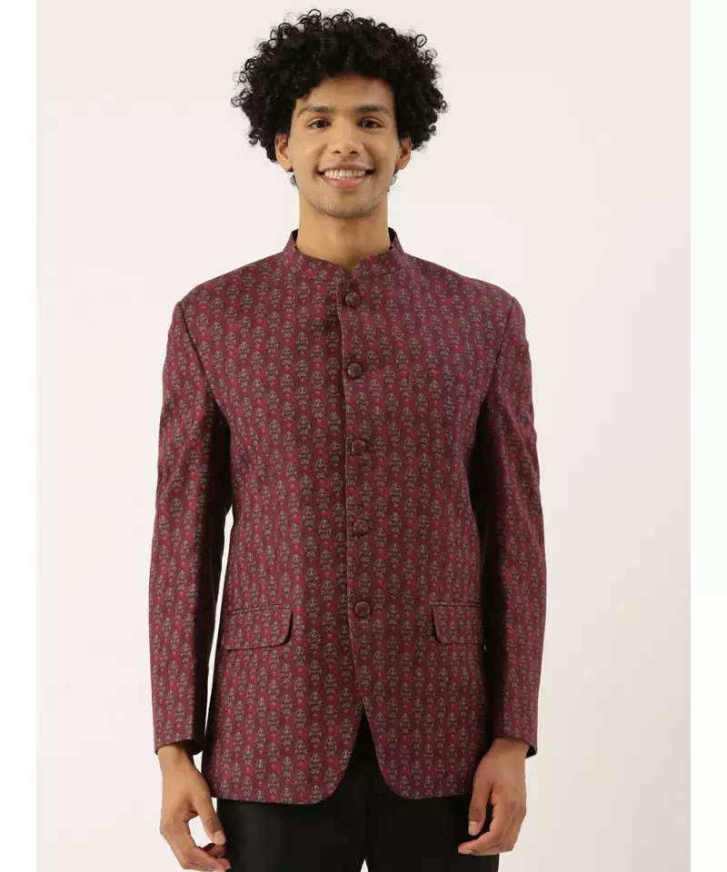 Classic Maroon Printed Jacket