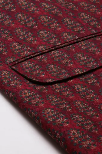 Classic Maroon Printed Jacket