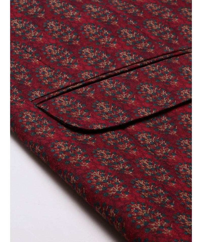 Classic Maroon Printed Jacket