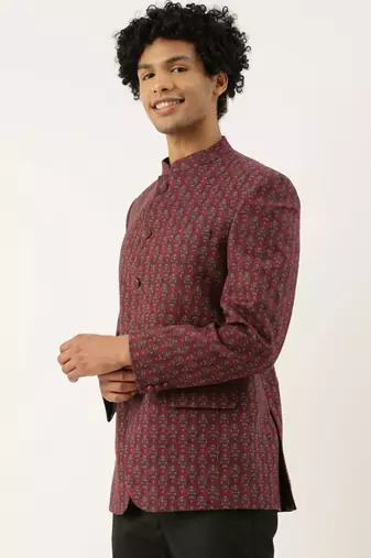 Classic Maroon Printed Jacket