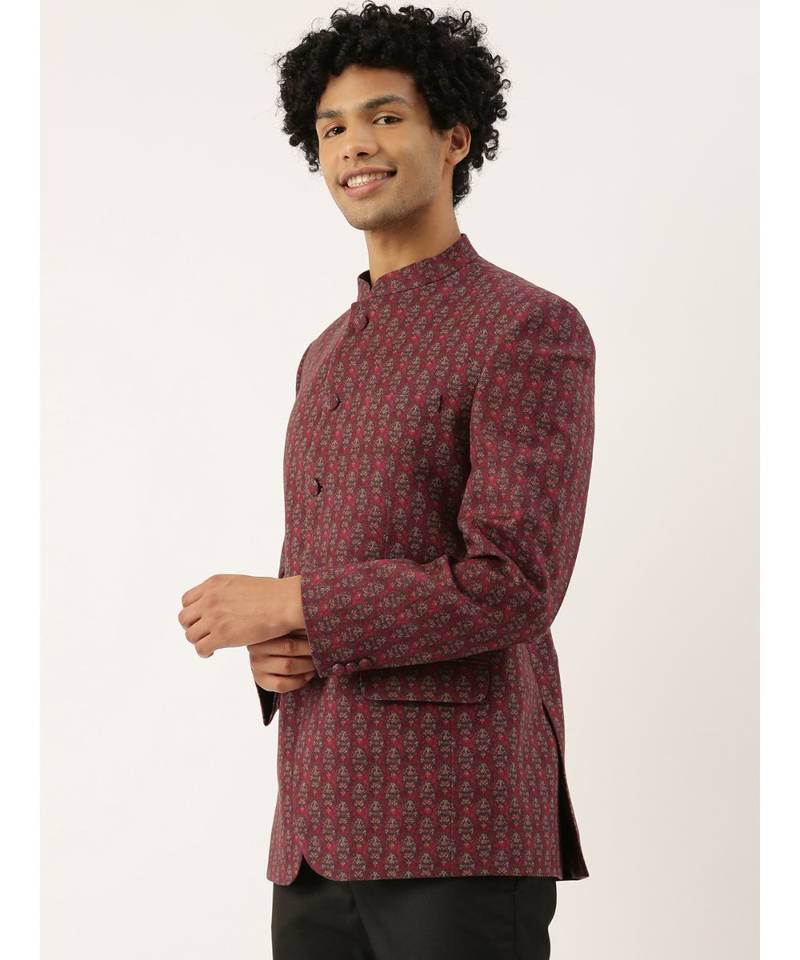 Classic Maroon Printed Jacket