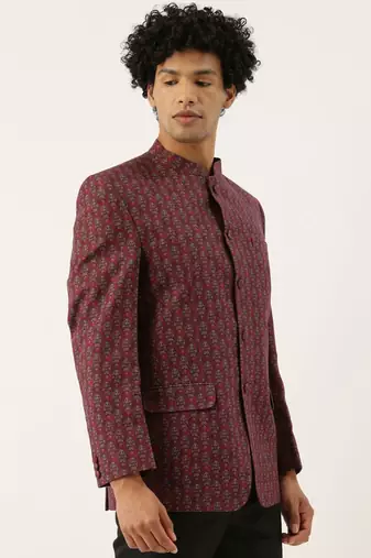 Classic Maroon Printed Jacket
