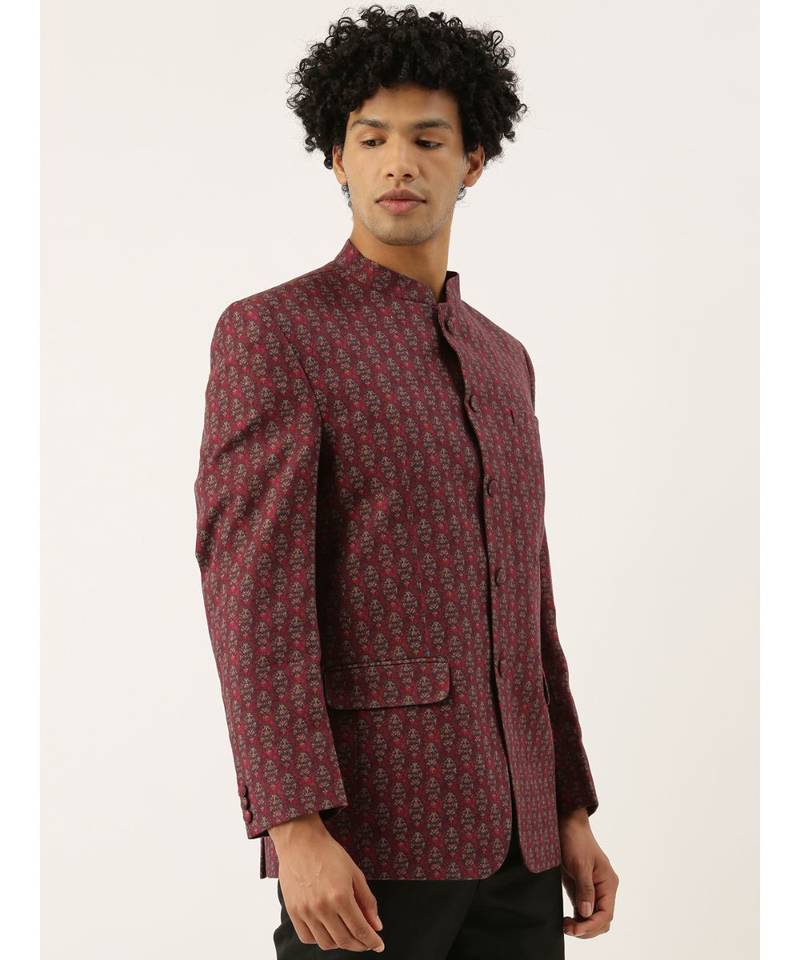 Classic Maroon Printed Jacket
