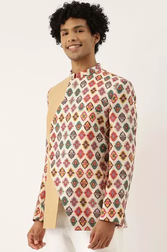 Chanderi Printed Bandhgala