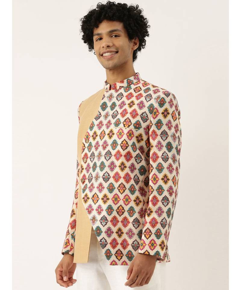 Chanderi Printed Bandhgala