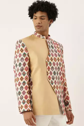 Chanderi Printed Bandhgala