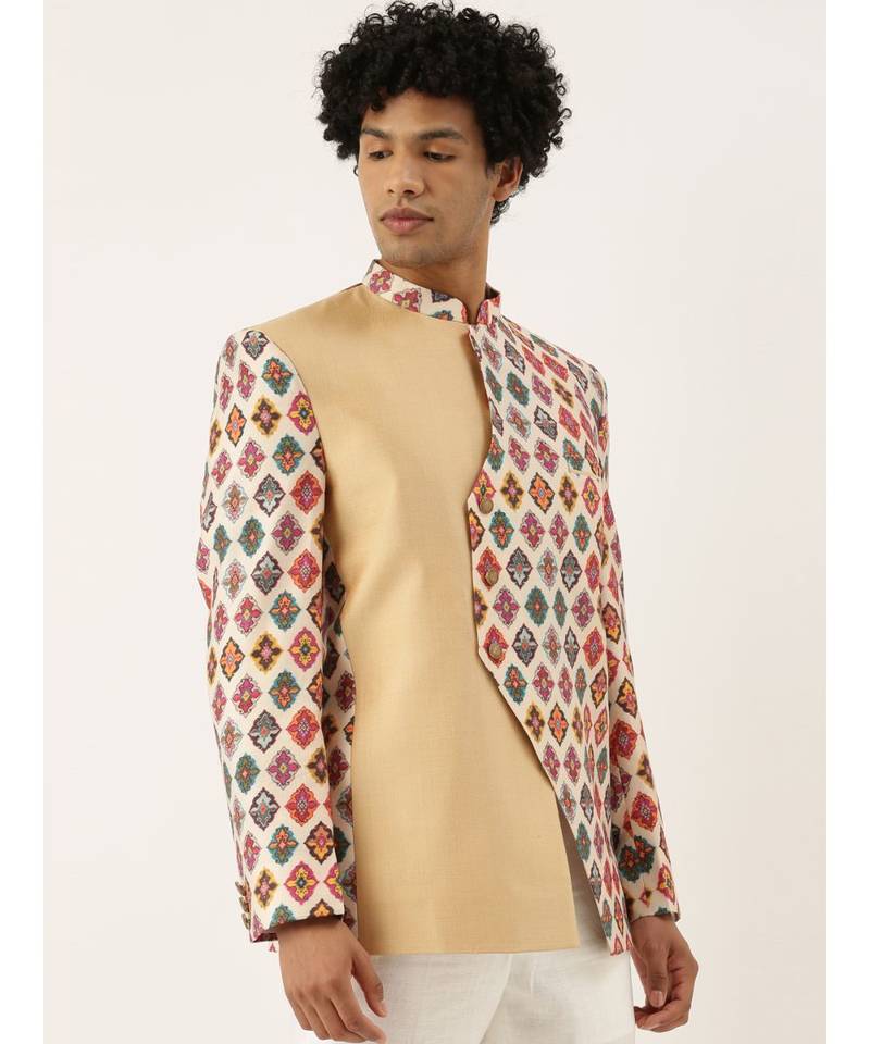 Chanderi Printed Bandhgala