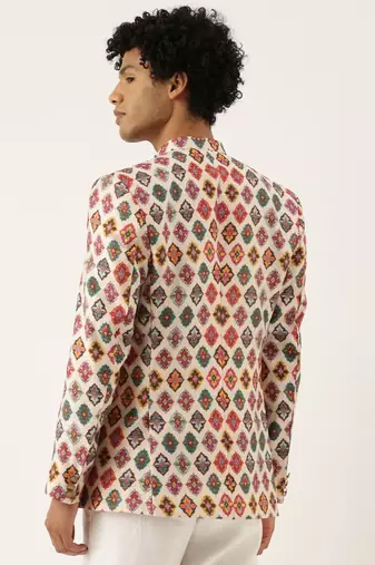 Chanderi Printed Bandhgala