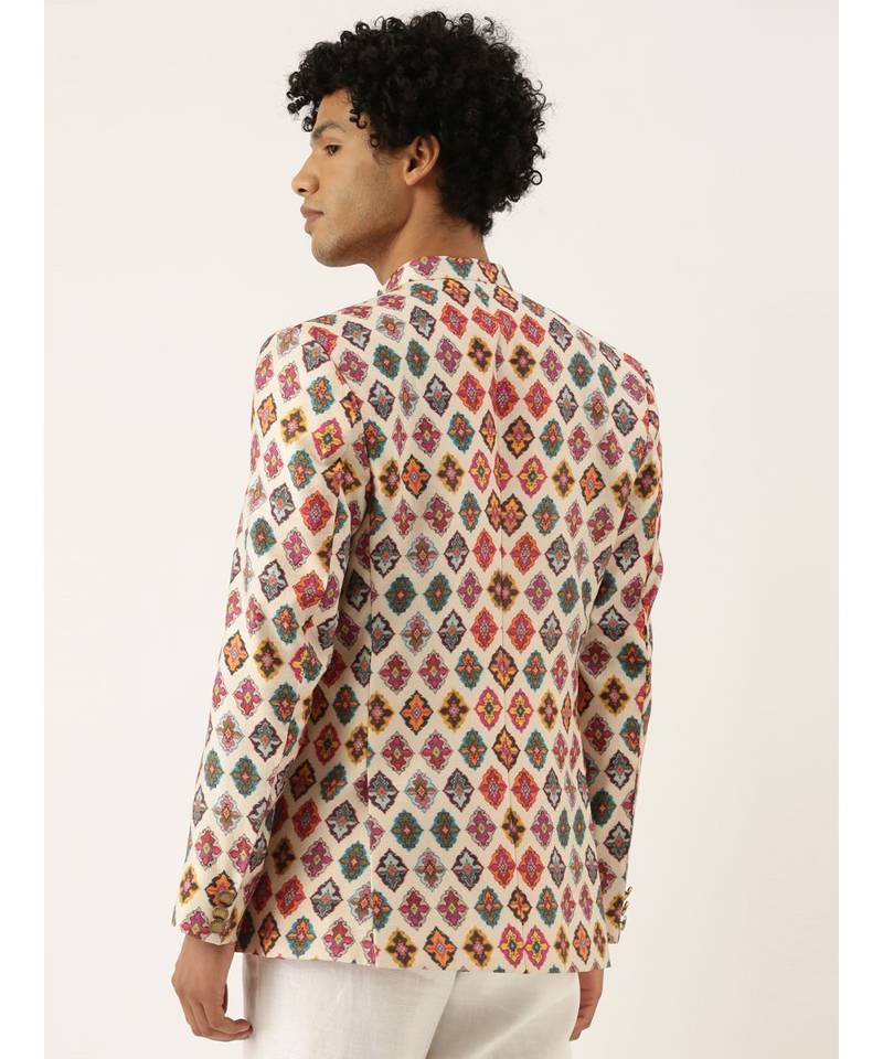 Chanderi Printed Bandhgala