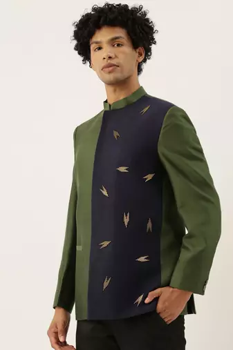 Classic Embellished Blue Green Bandhgala