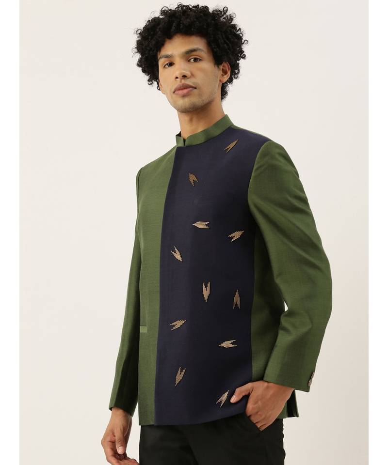 Classic Embellished Blue Green Bandhgala