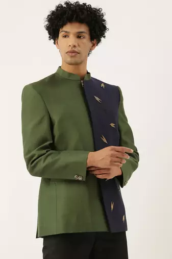 Classic Embellished Blue Green Bandhgala