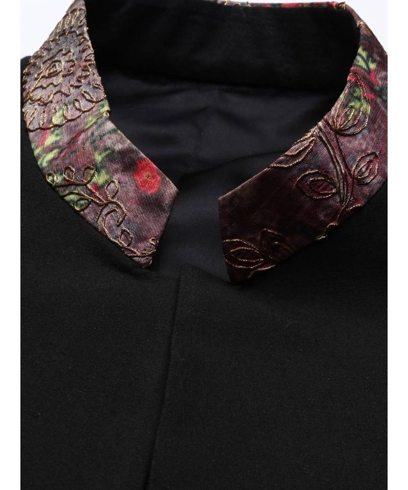 Chanderi Silk Printed Bandhgala