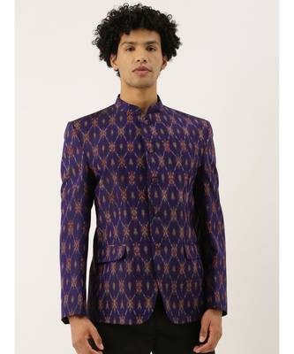 Ikat Purple Bandhgala 1