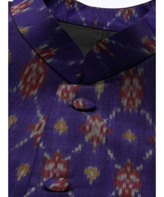 Ikat Purple Bandhgala 3