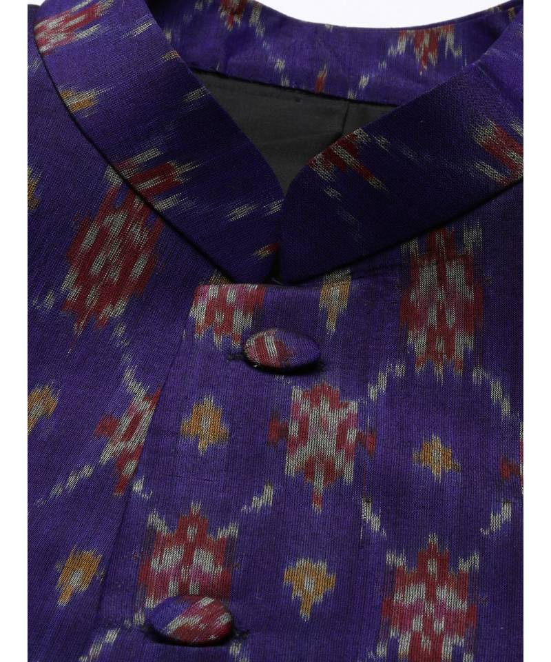 Ikat Purple Bandhgala