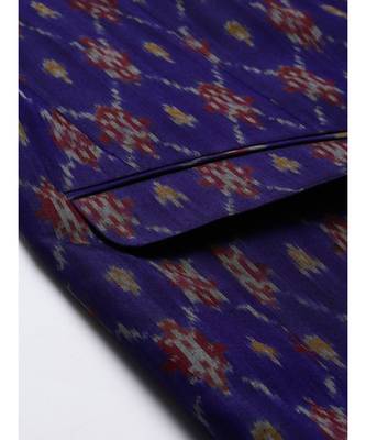 Ikat Purple Bandhgala 4