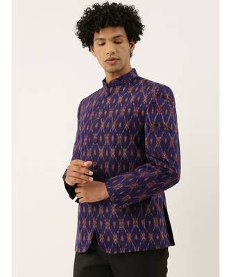 Ikat Purple Bandhgala 5