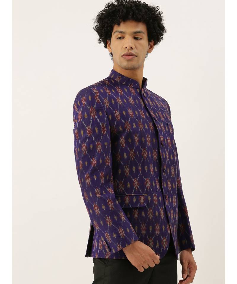 Ikat Purple Bandhgala