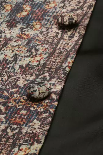 Chanderi Brown Printed Bandhgala