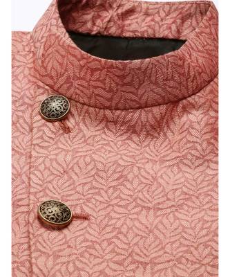 Silk Jaquard Red Bandhgala 3