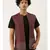 Red Linen Printed Open Jacket