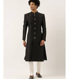 Black Classic Cut Away Sherwani