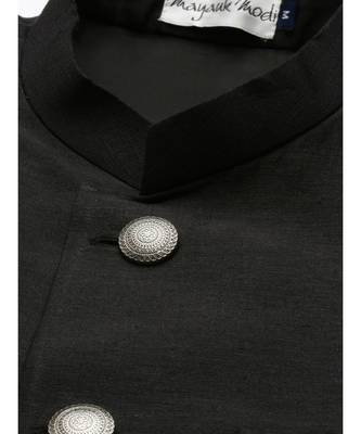 Black Classic Cut Away Sherwani 2