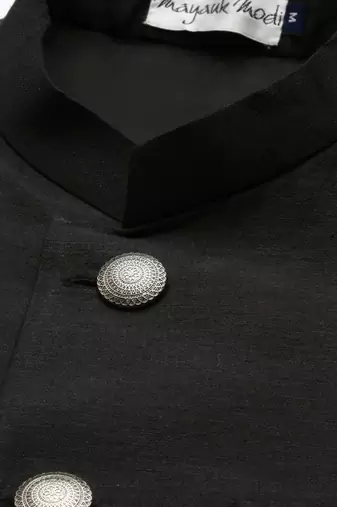 Black Classic Cut Away Sherwani