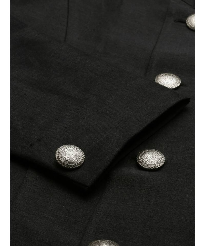 Black Classic Cut Away Sherwani